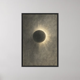 Stille Eclipse - Silver & Ash Abstrakt Leinwanddruck