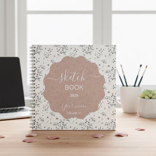 Stille Eleganz: Neutrale Wildblume Notizbuch
