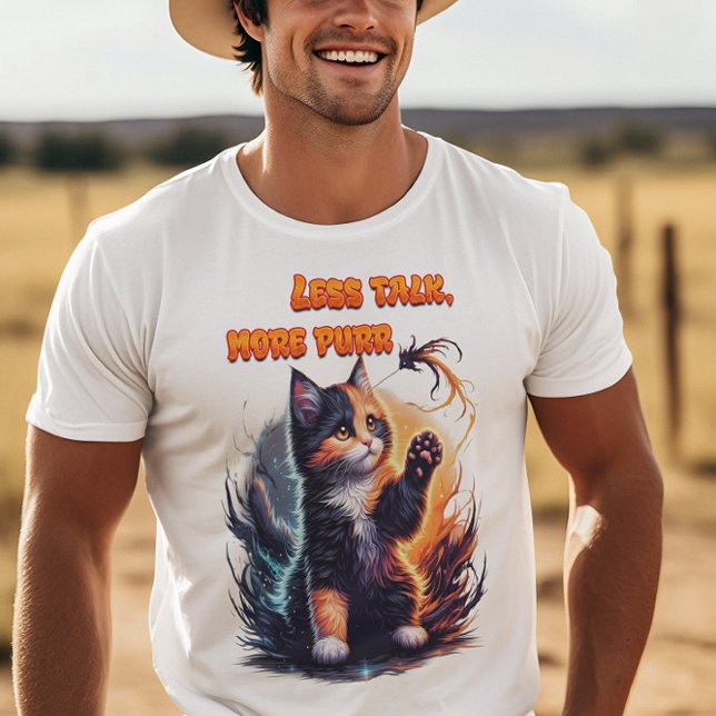 Stille feline Weisheit: Weniger Reden, mehr Raussc T-Shirt (Von Creator hochgeladen)