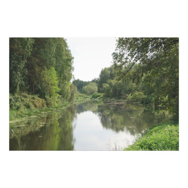 Stille Flussreflexion Fotodruck (Vorne)