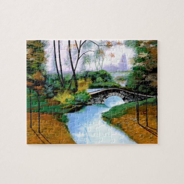 Stille Foggy Morning am Fluss Jigsaw Puzzle (Horizontal)