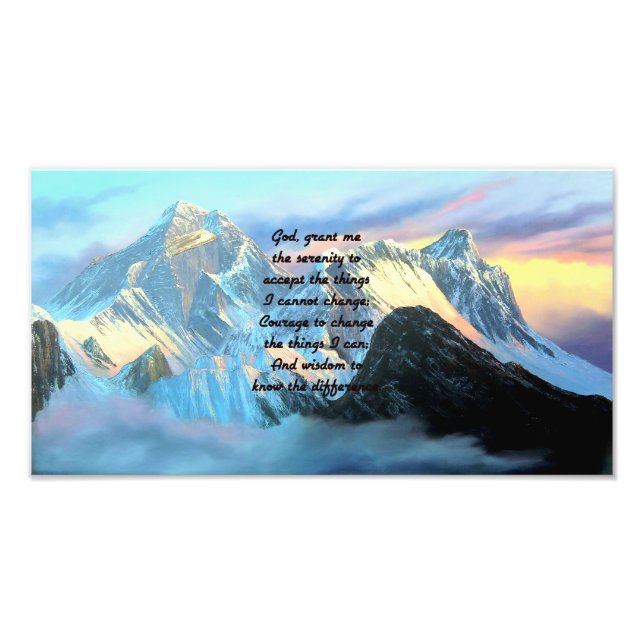Stille Gebet mit Panoramablick Mount Everest Fotodruck (Vorne)