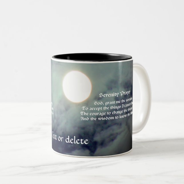 Stille Gebet Vollmond Inspiration Zweifarbige Tasse (VorderseiteRechts)