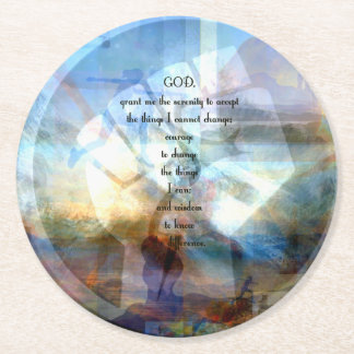 Stille Gebete mit Inspirierend Motivierend Kunst Runder Pappuntersetzer