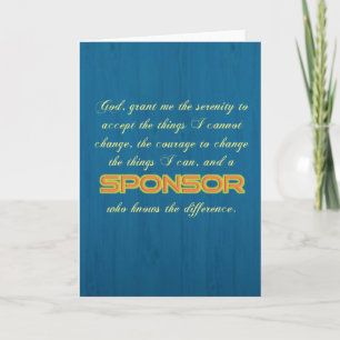 'Stille Gebete/Sponsor' Funny Sobriety Card Karte