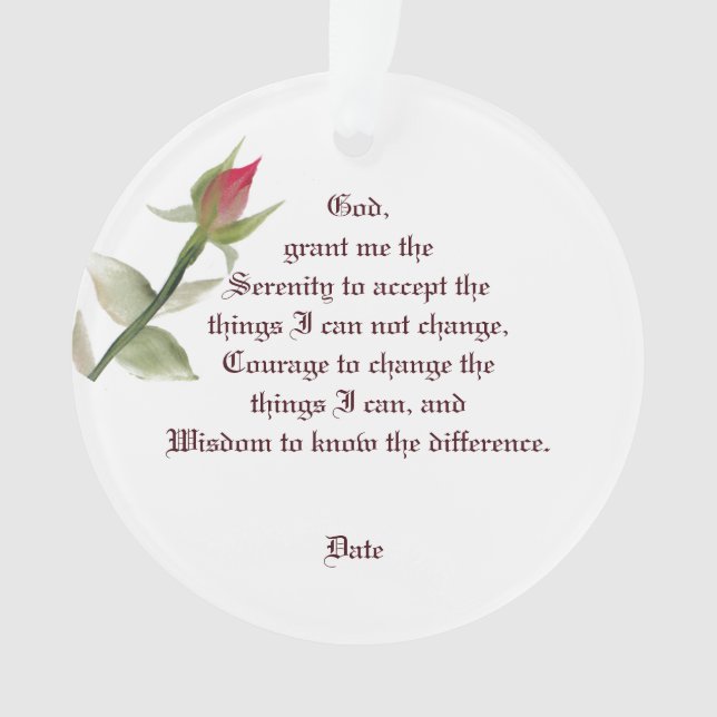Stille Gebetsschmuck mit einer Rose Ornament (Vorderseite)