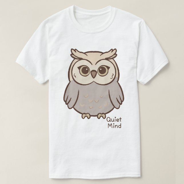 Stille Gedanken Eule T-Shirt (Design vorne)