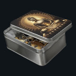 Stille goldene Buddha-Statue Puzzle<br><div class="desc">Ein majestätischer,  goldener Buddha sitzt in einer ruhigen Meditation,  umgeben von einem strahlenden Lichthalo. Die Atmosphäre ist mit Ruhe,  einladendem Nachdenken und spiritueller Verbindung inmitten der Natur.</div>