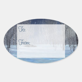 Stille helle Geschenkticker Ovaler Aufkleber