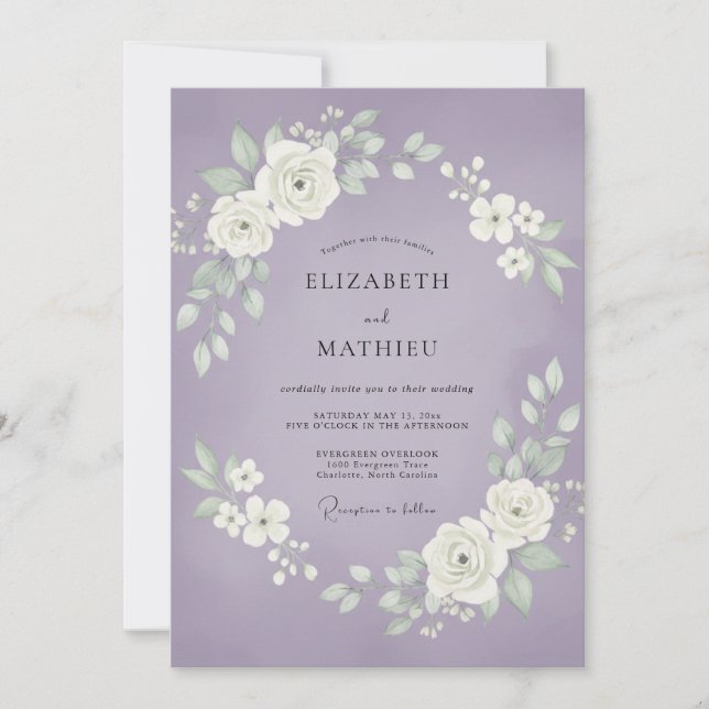 Stille Hochzeit mit Orchideenblättern Einladung (Vorderseite)