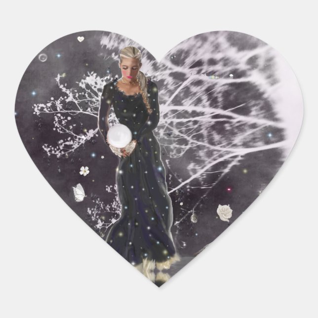 Stille im Inneren Herz-Aufkleber (Vorderseite)