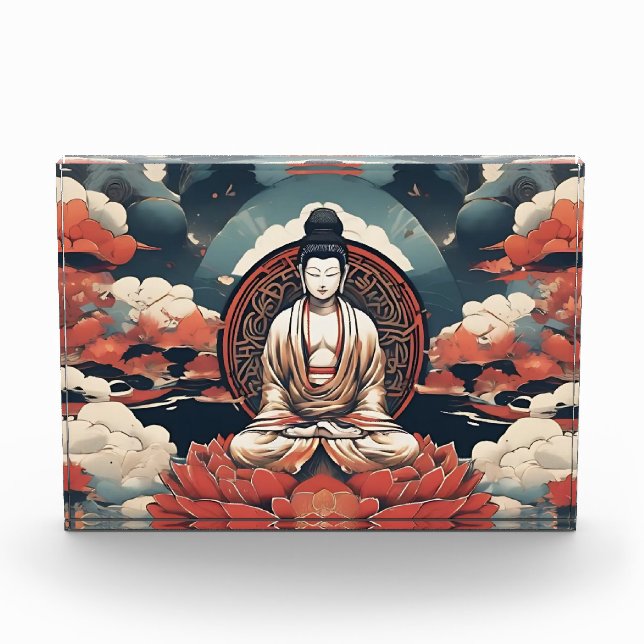 Stille im Inneren: Zen-Blockkunst Fotoblock (Vorderseite)