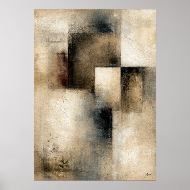 Stille Intervalle | Wabi-Sabi Architektur-Abstrakt Poster (Vorne)