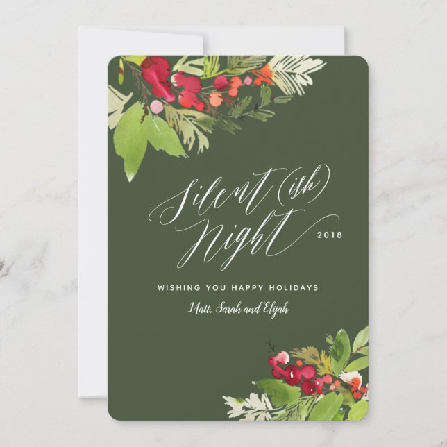 Stille (ish) Weihnachtskarte am Abend Feiertagskarte (Vorderseite)