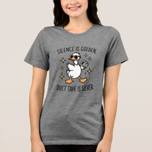 Stille ist golden, Farbband ist silber Tri-Blend Shirt