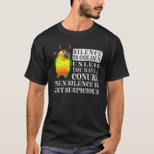 Stille ist Goldener Papagei I Gelb-grüner Käse T-Shirt