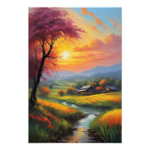 Stille japanische Landschaft Fotodruck