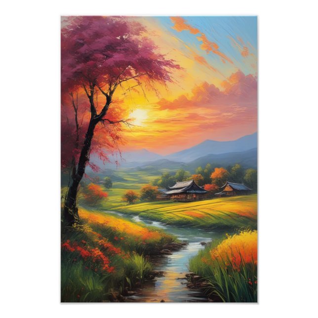 Stille japanische Landschaft Fotodruck (Vorne)