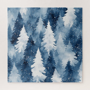 Stille Kiefern Winterwald Puzzle