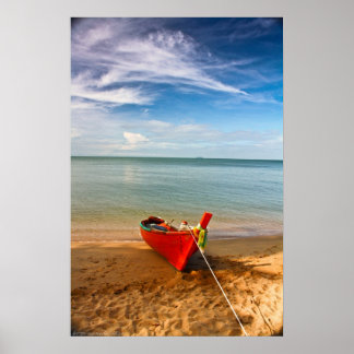 "Stille - Kleines rotes Boot" Fotodruck Poster