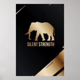 "Stille Kraft" Minimalistische Elefantenmauer Kuns Poster