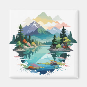 Stille Landschaft Stille Ruhe Natur Außenbereich Magnet