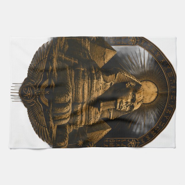 Stille Macht | Great Sphinx Ägypten Design Geschirrtuch (Horizontal)