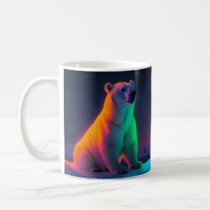 Stille Majestät: Eisbär unter Nordlicht Kaffeetasse