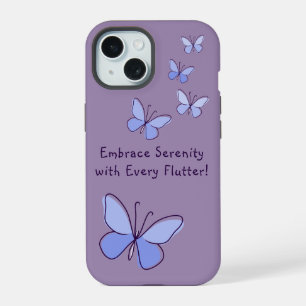 Stille mit jedem Flutter in Blau iPhone 15 Hülle