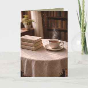Stille Momente: Morgen Tee und Bücher Art Card Karte