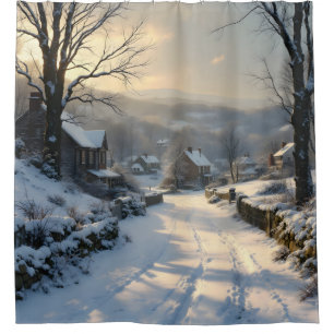 Stille nach Schneefall – Winterlandschaft Duschvor Duschvorhang