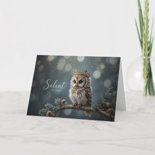 Stille Nacht Eule Weihnachten Süß Winter Tier Karte
