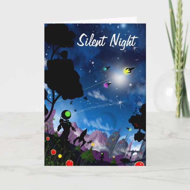 Stille Nacht Feiertagskarte (Vorderseite)