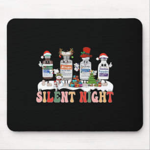 Stille Nacht Frohe Weihnachten Krankenschwester Pi Mousepad