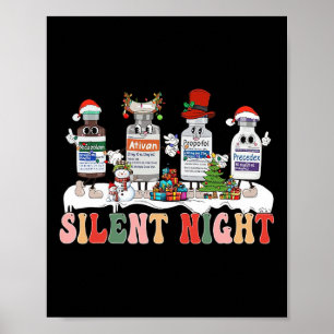 Stille Nacht Frohe Weihnachten Krankenschwester Pi Poster