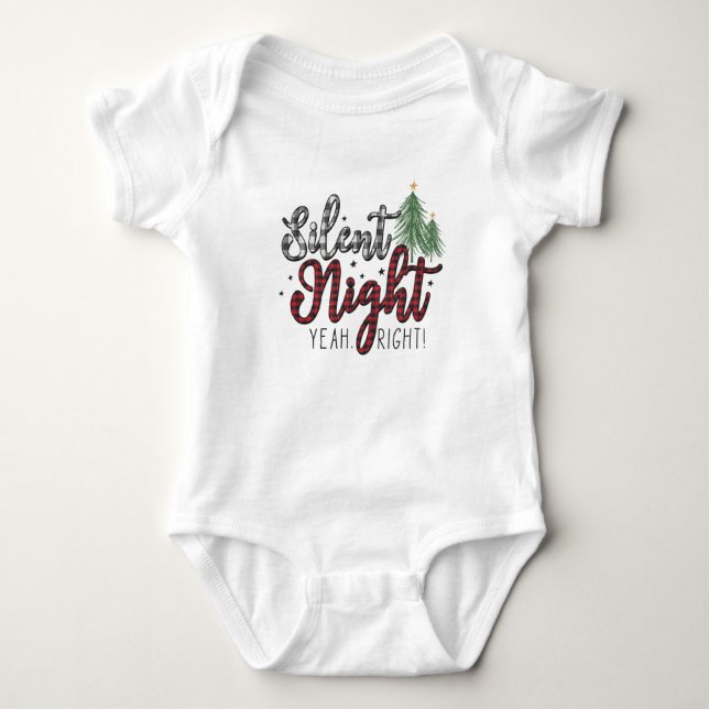 Stille Nacht genau richtig Weihnachten Kind weiß Baby Strampler (Vorderseite)