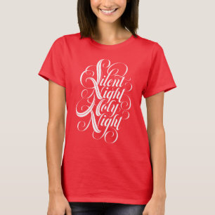 Stille Nacht Heilige Nacht Christliche Kalligrafie T-Shirt