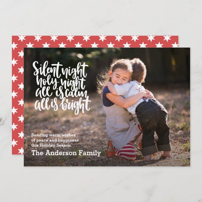 Stille Nacht Heilige Nacht Foto Weihnachten Weihna Einladung (Vorne/Hinten)