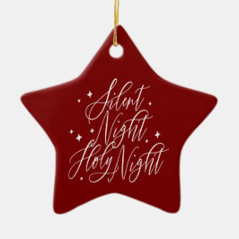 Stille Nacht Heilige Nacht Rote Weihnachtsstern Keramik Ornament