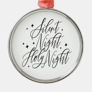 Stille Nacht Heilige Nacht Rund um den Weihnachtsb Ornament Aus Metall