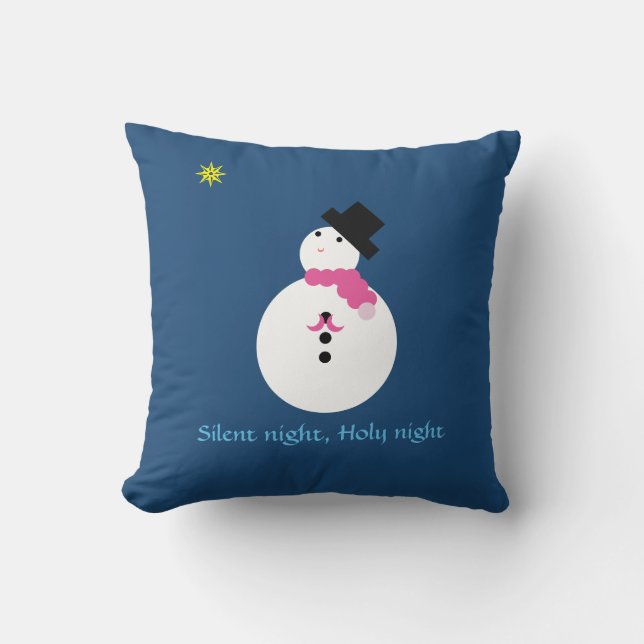 Stille Nacht Heilige Nacht Snowman Kissen (Vorderseite)