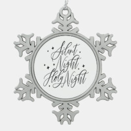 Stille Nacht Heilige Nacht Weihnachten Schneeflocken Zinn-Ornament