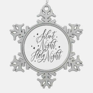 Stille Nacht Heilige Nacht Weihnachten Schneeflocken Zinn-Ornament