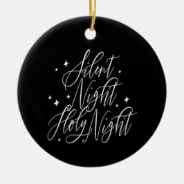 Stille Nacht Heilige Nacht Weihnachten Schwarz Run Keramik Ornament