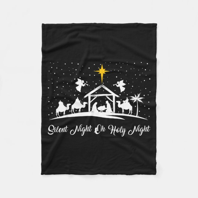 Stille Nacht Heilige Nacht Weihnachtskrippe Christ Fleecedecke (Vorderseite)