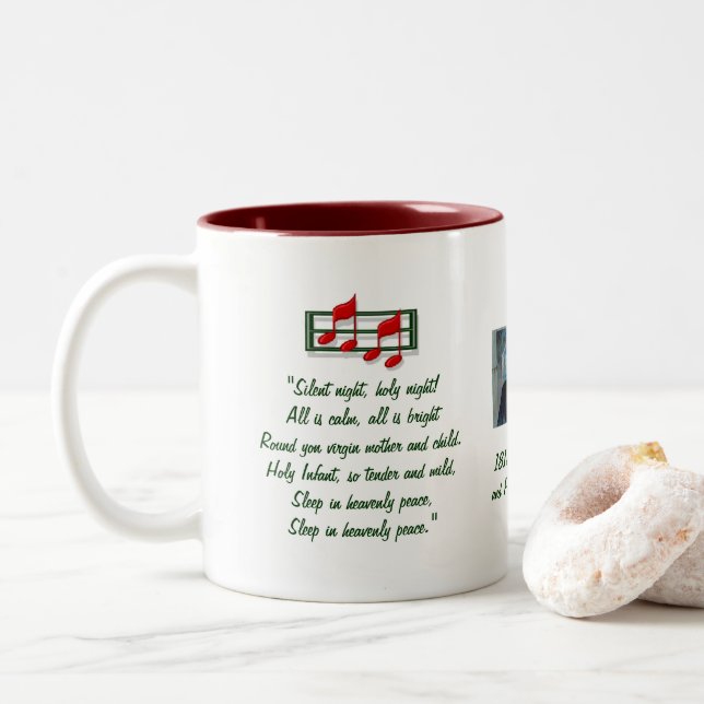 Stille Nacht Hymn Zwei-Tonen-Kaffee-Tasse Zweifarbige Tasse (Mit Donut)