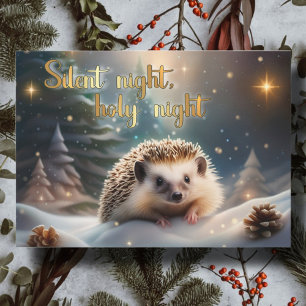 Stille Nacht Igel Winter Wonderland Christlich Feiertagskarte