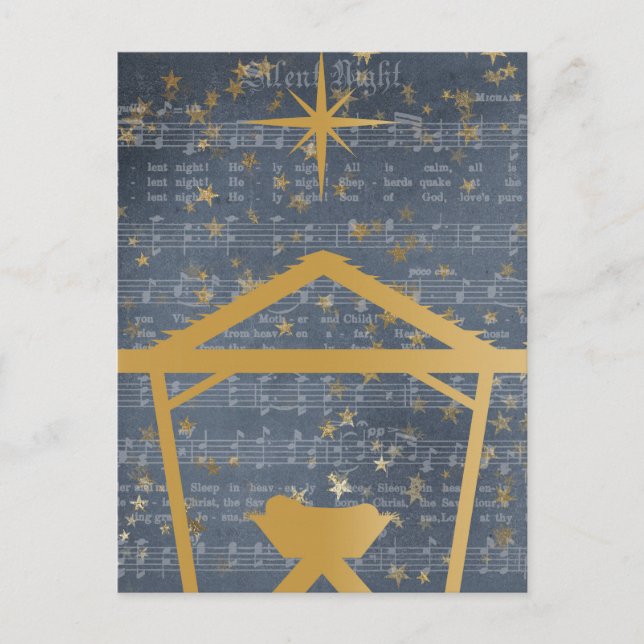 Stille Nacht Jesus in der Krippe der Manger Postkarte (Vorderseite)