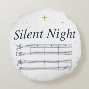Stille Nacht – Leere Musik Weihnachtsdekoration Rundes Kissen