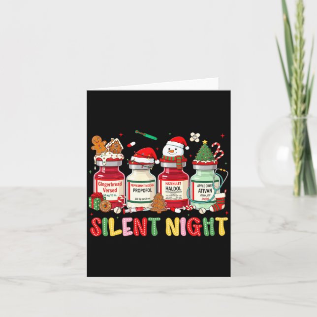 Stille Nacht Lustiges Krankenpfleger Weihnachtsdes Karte (Vorderseite)